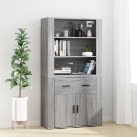 Aparador alto de madera contrachapada gris Sonoma de vidaXL, Aparadores - Ref: Foro24-3185381, Precio: 150,42 €, Descuento: %