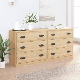 Sideboards 2 pieces sonoma oak plywood by vidaXL, Sideboards - Ref: Foro24-3185242, Price: 223,58 €, Discount: %