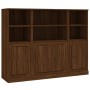 High sideboard 3 pieces oak brown plywood by vidaXL, Sideboards - Ref: Foro24-3185310, Price: 195,35 €, Discount: %