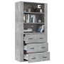 Aparador alto madera contrachapada gris hormigón de vidaXL, Aparadores - Ref: Foro24-3185395, Precio: 157,66 €, Descuento: %