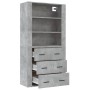 Aparador alto madera contrachapada gris hormigón de vidaXL, Aparadores - Ref: Foro24-3185395, Precio: 157,66 €, Descuento: %