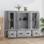 Tall highboard 3 pieces plywood gray concrete by vidaXL, Sideboards - Ref: Foro24-3185299, Price: 193,31 €, Discount: %