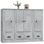 Tall highboard 3 pieces plywood gray concrete by vidaXL, Sideboards - Ref: Foro24-3185299, Price: 193,31 €, Discount: %