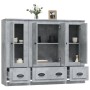 Tall highboard 3 pieces plywood gray concrete by vidaXL, Sideboards - Ref: Foro24-3185299, Price: 193,31 €, Discount: %