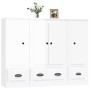 High wooden sideboard 3 pieces glossy white plywood by vidaXL, Sideboards - Ref: Foro24-3185297, Price: 212,69 €, Discount: %