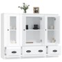 High wooden sideboard 3 pieces glossy white plywood by vidaXL, Sideboards - Ref: Foro24-3185297, Price: 212,69 €, Discount: %