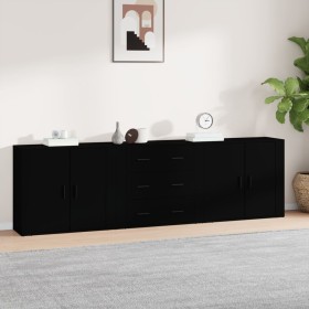 Aparadores 3 piezas madera contrachapada negro de vidaXL, Aparadores - Ref: Foro24-3185400, Precio: 236,94 €, Descuento: %