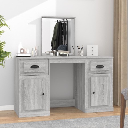 Dresser with Sonoma gray mirror 130x50x132.5 cm by vidaXL, Bedroom Dressers - Ref: Foro24-3185341, Price: 162,99 €, Discount: %