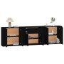 Sideboards 3 pieces black plywood by vidaXL, Sideboards - Ref: Foro24-3185416, Price: 243,88 €, Discount: %