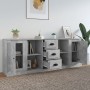 Sideboards 3 pieces plywood gray concrete by vidaXL, Sideboards - Ref: Foro24-3185259, Price: 157,74 €, Discount: %