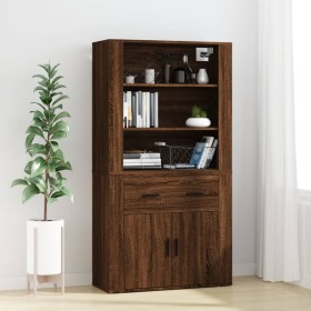 Tall oak brown plywood sideboard by vidaXL, Sideboards - Ref: Foro24-3185382, Price: 133,71 €, Discount: %