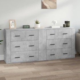 Sideboards 2 Stk. Sperrholz Beton grau von vidaXL, Sideboards - Ref: Foro24-3185411, Preis: 183,41 €, Rabatt: %