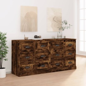 2-teilige Sideboards geräuchertes Eichensperrholz von vidaXL, Sideboards - Ref: Foro24-3185284, Preis: 240,99 €, Rabatt: %