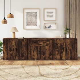 3-piece smoked oak plywood sideboards by vidaXL, Sideboards - Ref: Foro24-3185420, Price: 229,85 €, Discount: %