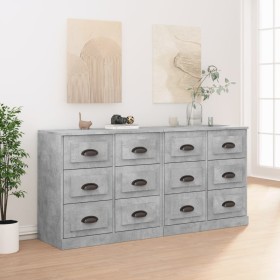 Sideboards 2 pcs concrete gray plywood by vidaXL, Sideboards - Ref: Foro24-3185283, Price: 216,99 €, Discount: %