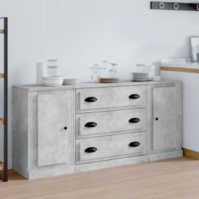 Sideboards 3 Stück betongraues Sperrholz von vidaXL, Sideboards - Ref: Foro24-3185251, Preis: 166,99 €, Rabatt: %