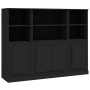 Tall sideboards 3 pieces black plywood by vidaXL, Sideboards - Ref: Foro24-3185304, Price: 197,98 €, Discount: %