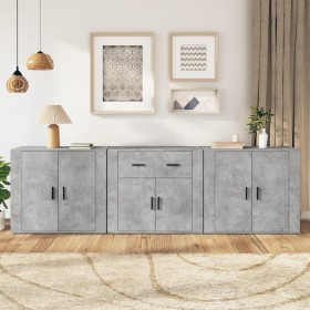 Sideboards 3 pieces concrete gray plywood by vidaXL, Sideboards - Ref: Foro24-3185419, Price: 246,53 €, Discount: %