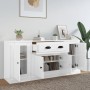 3 Stk. Sideboards aus Sperrholz glänzend weiß von vidaXL, Sideboards - Ref: Foro24-3185273, Preis: 181,63 €, Rabatt: %