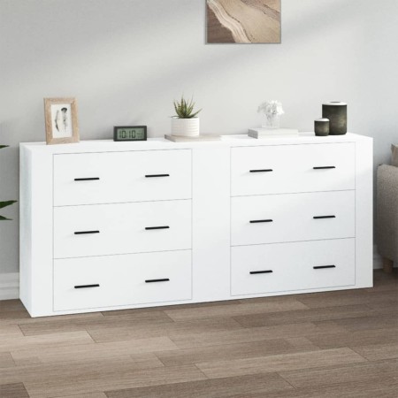 2 Stück Sperrholz Sideboards weiß von vidaXL, Sideboards - Ref: Foro24-3185407, Preis: 219,06 €, Rabatt: %