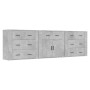 Sideboards 3 Stück betongraues Sperrholz von vidaXL, Sideboards - Ref: Foro24-3185427, Preis: 268,99 €, Rabatt: %