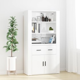 Aparador alto madera contrachapada blanco brillo de vidaXL, Aparadores - Ref: Foro24-3185377, Precio: 153,99 €, Descuento: %