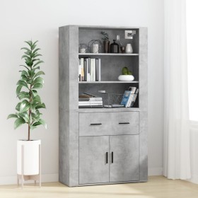 Concrete gray plywood tall sideboard by vidaXL, Sideboards - Ref: Foro24-3185379, Price: 148,99 €, Discount: %