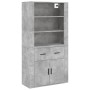 Aparador alto madera contrachapada gris hormigón de vidaXL, Aparadores - Ref: Foro24-3185379, Precio: 146,99 €, Descuento: %