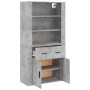 Aparador alto madera contrachapada gris hormigón de vidaXL, Aparadores - Ref: Foro24-3185379, Precio: 146,99 €, Descuento: %