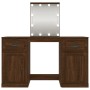 Tocador con LED marrón roble 130x50x132,5 cm de vidaXL, Tocadores para dormitorios - Ref: Foro24-3185350, Precio: 164,05 €, D...