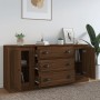 Sideboards 3 pieces oak brown plywood by vidaXL, Sideboards - Ref: Foro24-3185254, Price: 167,15 €, Discount: %