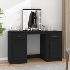 Dressing table with LED black 130x50x132.5 cm by vidaXL, Bedroom Dressers - Ref: Foro24-3185344, Price: 184,99 €, Discount: %