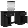 Dressing table with LED black 130x50x132.5 cm by vidaXL, Bedroom Dressers - Ref: Foro24-3185344, Price: 184,99 €, Discount: %