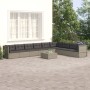 9-teiliges Gartenmöbel-Set und graue synthetische Rattankissen von vidaXL, Gartensets - Ref: Foro24-3187210, Preis: 754,94 €,...