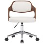 Swivel dining chair with curved wood and white synthetic leather. by vidaXL, dining chairs - Ref: Foro24-287428, Price: 150,3...