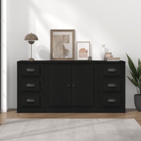 Sideboards 3 pieces black plywood by vidaXL, Sideboards - Ref: Foro24-3185232, Price: 184,99 €, Discount: %