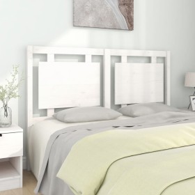 Solid white pine wood headboard 145.5x4x100 cm by vidaXL, Headboards and footboards - Ref: Foro24-833136, Price: 85,99 €, Dis...