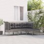 4-piece garden furniture set and gray synthetic rattan cushions by vidaXL, Garden sets - Ref: Foro24-3187501, Price: 218,70 €...