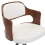 Swivel dining chair with curved wood and white synthetic leather. by vidaXL, dining chairs - Ref: Foro24-287428, Price: 150,3...