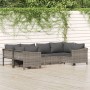 6-teiliges Gartenmöbel-Set und graue synthetische Rattankissen von vidaXL, Gartensets - Ref: Foro24-3187300, Preis: 429,15 €,...