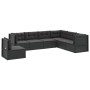 Set de muebles de jardín y cojines 7 pzas ratán sintético negro de vidaXL, Conjuntos de jardín - Ref: Foro24-3187135, Precio:...