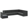 Set de muebles de jardín y cojines 7 pzas ratán sintético negro de vidaXL, Conjuntos de jardín - Ref: Foro24-3187135, Precio:...