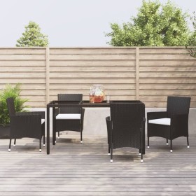 5-piece garden furniture set with black synthetic rattan cushions by vidaXL, Garden sets - Ref: Foro24-3187318, Price: 324,30...