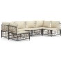 Gartenmöbel-Set 6-teilig anthrazitfarbene Kissen PE-Rattan von vidaXL, Outdoor-Sofas - Ref: Foro24-3186786, Preis: 463,81 €, ...