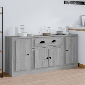 Sideboards 3 Stück Sonoma graues Sperrholz von vidaXL, Sideboards - Ref: Foro24-3185277, Preis: 168,99 €, Rabatt: %