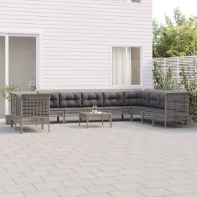 11-piece garden furniture set and gray synthetic rattan cushions by vidaXL, Garden sets - Ref: Foro24-3187536, Price: 545,99 ...