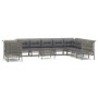 Set de muebles de jardín 11 pzas y cojines ratán sintético gris de vidaXL, Conjuntos de jardín - Ref: Foro24-3187536, Precio:...