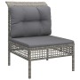 Set de muebles de jardín 11 pzas y cojines ratán sintético gris de vidaXL, Conjuntos de jardín - Ref: Foro24-3187536, Precio:...