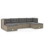 Set de muebles de jardín 6 pzas y cojines ratán sintético gris de vidaXL, Conjuntos de jardín - Ref: Foro24-3187234, Precio: ...