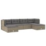 Set de muebles de jardín 6 pzas y cojines ratán sintético gris de vidaXL, Conjuntos de jardín - Ref: Foro24-3187234, Precio: ...